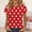 Red, variant on nochalofo Black Crew Neck Casual Plus Size Tops for Women, Summer Tops Short Sleeve Shirts Cute Trendy Tunic Blouses