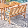 thumbnail image 3 of Waimea Honey 4-Piece Slatted Eucalyptus Wood Patio Dining Set with Bench and Cushion per SET, 3 of 6