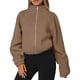 thumbnail image 2 of Chaquetas de Invierno para Mujer, de Forro , Larga, con Cremallera, , Cálidas, Estilo Otoño, para Hacer Ejercicio Color Camello L, 2 of 8