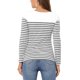 thumbnail image 3 of BLUSA DE MUJER INSPIRE CHIC T-SHIRT CASUAL DE MANGA LARGA A RAYAS EN BLOQUES DE COLOR M BLANCO GRIS, 3 of 6