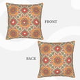thumbnail image 4 of LNWH Orange Geometric Seamless Flower Throw Pillow Covers, Square Soft Linen Decorative Pillow Cases, 16"x16" Inch, 4 of 8