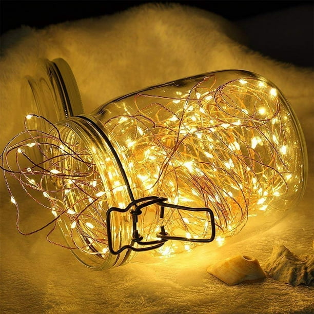 Guirlande lumineuse LED 66ft 200 LEDs Dimmable Festival Lumières décoratives  pour les vacances saisonnières Led Starry String Fairy Fil de cuivre Lumière  pour jardin, arbre, fleurs, mariage 