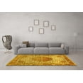 thumbnail image 3 of Ahgly Company Machine Washable Indoor Square Medallion Yellow Traditional Area Rugs, 4' Square, 3 of 4