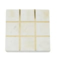 thumbnail image 4 of DecMode 6" x 1" White Marble Tic Tac Toe Game Set with Gold Metal Accents, 1-Piece, 4 of 9