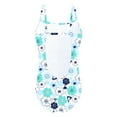 thumbnail image 2 of inhzoy Kids Girls One Piece Swimsuit Mermaid Summer Beach Swimwear Cut Out Back Bathing Suit with UPF 50+,Sizes 4-16 Floral Mint Green 16, 2 of 6
