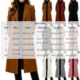 thumbnail image 3 of IUYRTFE Women's Long Lapel Collar Coat Casual Solid Color Overcoat with Pockets, 3 of 9