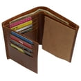 thumbnail image 3 of RFID Blocking Vintage Leather Badge Holder Bifold Trifold Wallet, 3 of 17