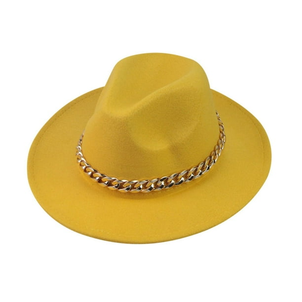 Sombrero fedora unisex de moda: sombrero de ala ancha para mujer/hombre, tejido de lana, ajuste regulable, talla única (56-58 cm de circunferencia)