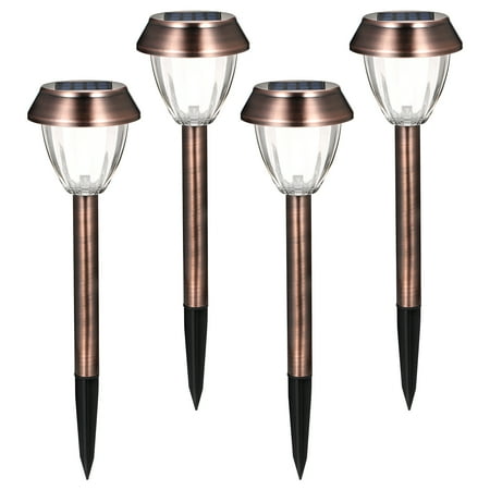 

4 PCS Solar Powered Energy LEDs Lawn Light Spike Lamp Sensitive Light Control/ IP44 Water Resistance/ Built-in 600mAh High Capacity Rechargeable Cell for Patio Pathway Garden Yard