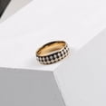 thumbnail image 6 of Women Titanium Steel Ring Diamond Checkerboard Geometric, 6 of 6