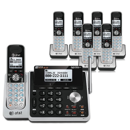 AT&T TL88102 + (6) TL88002 2Line Answering System w/ Dual Speakerphone