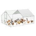 thumbnail image 7 of Large Metal Chicken Coop with Run, 9.8 x 13.1 x 6.6 Ft Walk in Poultry Cage Chicken Run Pen, Outdoor Chicken Runs with Waterproof & Anti-UV Cover for Backyard, Garden, Farm, 7 of 7
