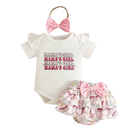 Akiihool New Born Outfits Newborn Baby Girl Clothes Infant Romper Spring Summer Outfits Gifts Bell Bottoms Pant Sets for Girls Preemie-12Month (White,9-12 Months)