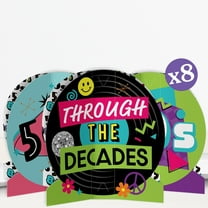 Big Dot of Happiness 3D Through the Decades Centerpiece Table Decorations, Freestanding Decades Birthday Party Centerpieces - 8 Count