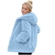 thumbnail image 3 of TaTaai Plush Lined Hooded Coat for Women， Winter Warm Fleece Jacket with Long Sleeves， Cozy Loose Fit Outerwear for Holiday Season Gift, 3 of 9