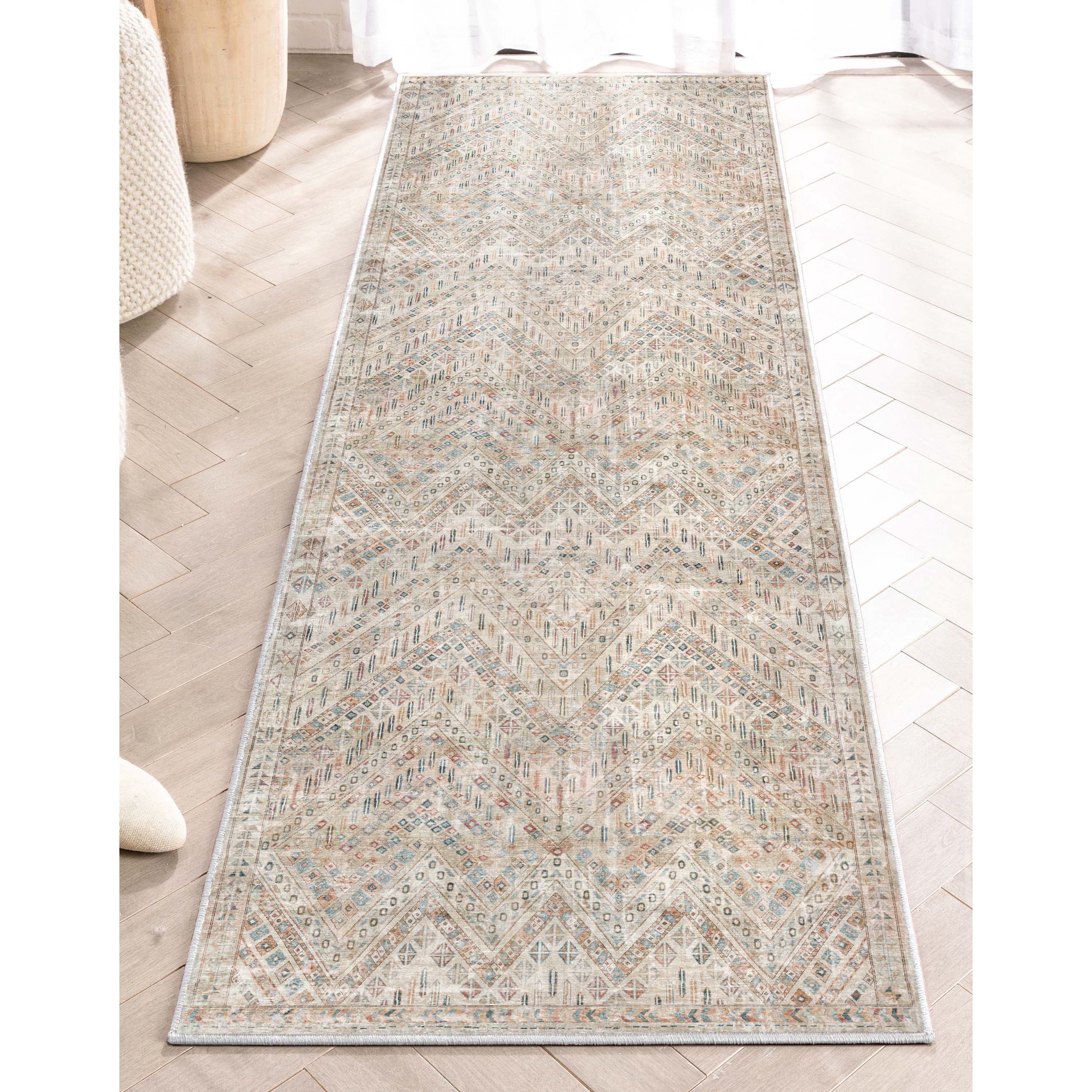 Well Woven Asha Anya Vintage Tribal Ivory 2'3" x 7'3" Runner Rug