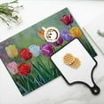 thumbnail image 4 of BaHomeck placemats Set of 4 Colorful Tulips In Various Colors With Green Leaves And Flower Buds Cotton Linen rectangle Placemats for Kitchen Dining Table Indoor,Outdoor,18*12inch, 4 of 4