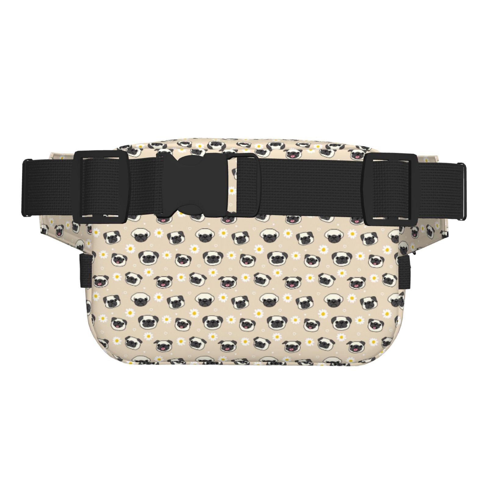 Hirioo Pug Dog Face for Double Layer Waist Bag Adjustable Fanny Pack For Travel Running Hiking