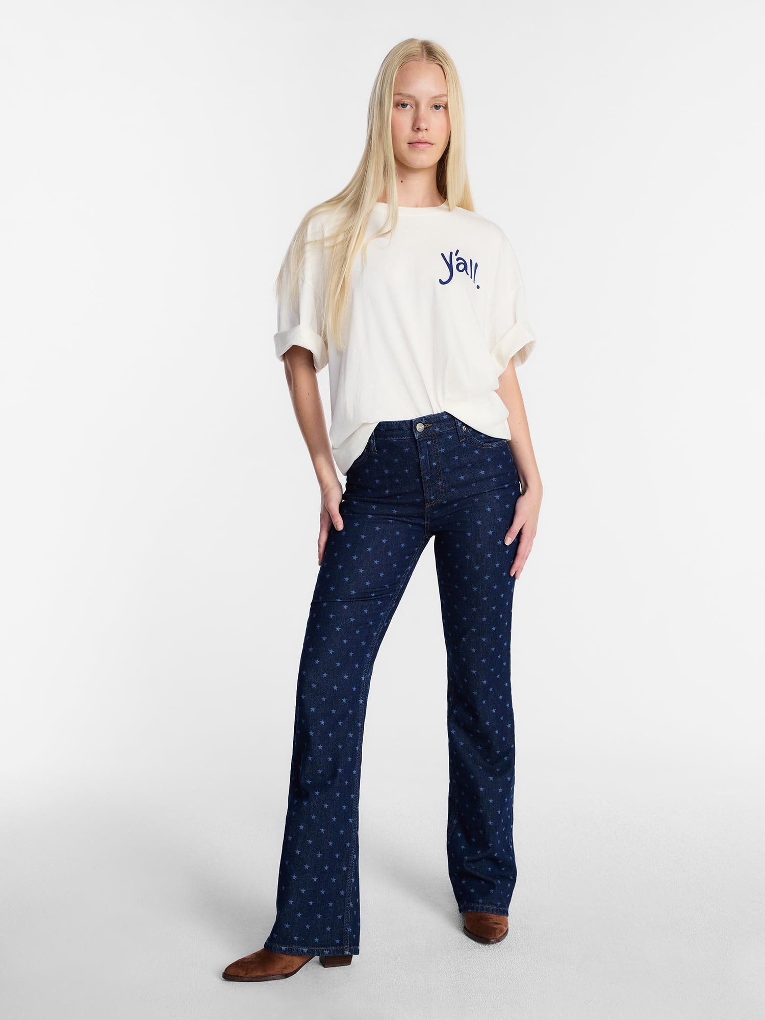 Kacey Lee Women's Y'all Women's Graphic Tee with Short Sleeves, Sizes XS-XXL
