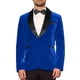 thumbnail image 1 of BLAZER DE HOMBRE CON SOLAPA CHIC INSPIRADA, TUXEDO DE VELVET CON UN BOTÓN, AJUSTE SLIM PARA BODA, CHAQUETA AZUL MARINO, 1 of 4