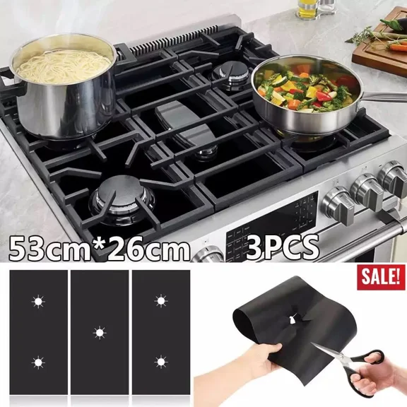3Pcs Washable Non-Stick Stove Protector Stove Burner Covers For Gas Range