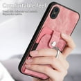 thumbnail image 3 of Feishell for iPhone XR Wallet Case with Elastic Card Holder,Premium PU Leather Shockproof TPU Bumper 360° Rotation Finger Ring Holder Kickstand Anti-Scratch Protective Phone Case,Pink, 3 of 9