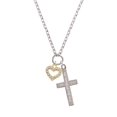 thumbnail image 2 of Delight Jewelry Goldtone AB Crystal Open Heart Everlasting Love Engraved Cross Zoey Necklace, 28", 2 of 4