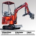 thumbnail image 4 of HUAYEE 1.2 Ton Mini Excavator with Ripper, Rake, 31.5in Bucket, HY12C Small Digger with 13.5 HP EPA Gasoline Engine, Hydraulic Thumb Clamp, In-stock in the US, 4 of 19