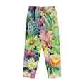 thumbnail image 5 of Disketp Watercolor Blooming Cactus Print Women'S Comfy Pajama Pants Casual Drawstring Palazzo Lounge Wide Leg Pants, 5 of 9