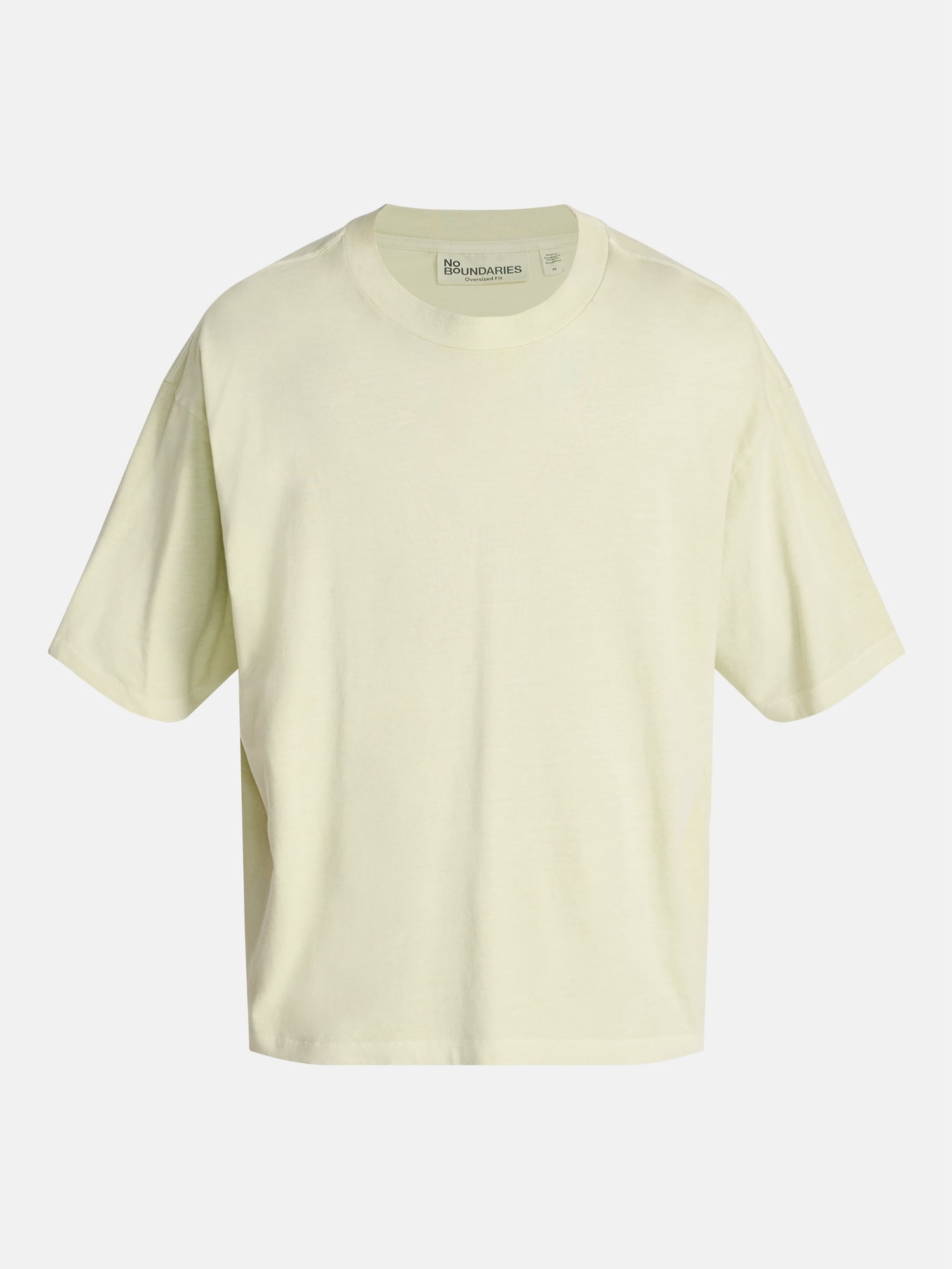No Boundaries Cotton Oversized Cropped Tee with Short Sleeves, Men's and Big Men's XS-5XL
