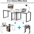 thumbnail image 4 of Tribesigns 2-Person Work Desk, 94.5 inches Extra Long Rustic Computer Large Double Workstation Writing Study Desk with Storage Shelves for Home Office, 4 of 6