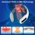 thumbnail image 4 of Moclever EMS Neck Massager with Heat, 4 Head Cordless Cervical Neck Massager with 6 Modes 20 Intensity Levels Remote Control, White, 4 of 17