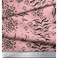 thumbnail image 3 of Soimoi Pink Heavy Satin Fabric Leopard & Tiger Animal Skin Print Sewing Fabric Yard 54 Inch Wide, 3 of 3