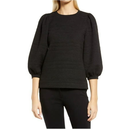 Anne Klein ANNE BLACK Women's Puff Sleeve Quilted Pullover, US Large