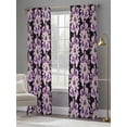 thumbnail image 4 of Purple Floral Sheer Curtains 96 Inch Length 2 Panels Set Window Treatments, Abstract Watercolor Flower Leaf Plant Rod Pocket Semi Curtains for Living Room/Bedroom/Kitchen Décor, 104"W x 96"L, 4 of 7