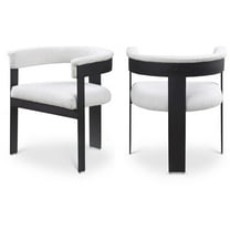 Maklaine Contemporary Cream Boucle Fabric Dining Chair (Set of 2)