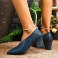 thumbnail image 2 of Wensltd High Heels for Womens Pointed Toe Shallow Mouth Block Heel Elegant Pumps for Party Work Office, 2 of 9