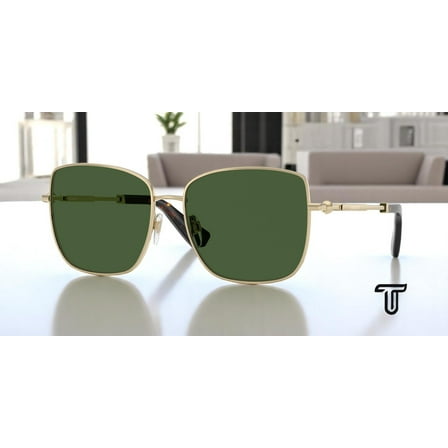 BURBERRY BE3158 110971 Light Gold Dark Green 58 mm Women's Sunglasses