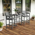 thumbnail image 4 of AreShark Outdoor Bar Set,2 Tall Adirondack Chairs and Table, All Weather HDPE Bar Height Outdoor Table and Chairs Set for Bistro Patio Balcony, Black, 4 of 10