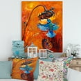 thumbnail image 2 of Designart ' Blue Hummingbird On Orange Sunflower ' Traditional Canvas Wall Art Print, 2 of 4