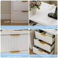 thumbnail image 5 of Fluted Nightstand Set of 2 with Charging Station, Bedside Table with Drawers and Open Storage Space, Metal Handles and Rounded Corners for Safety, Mid Century Modern End Table, 5 of 9