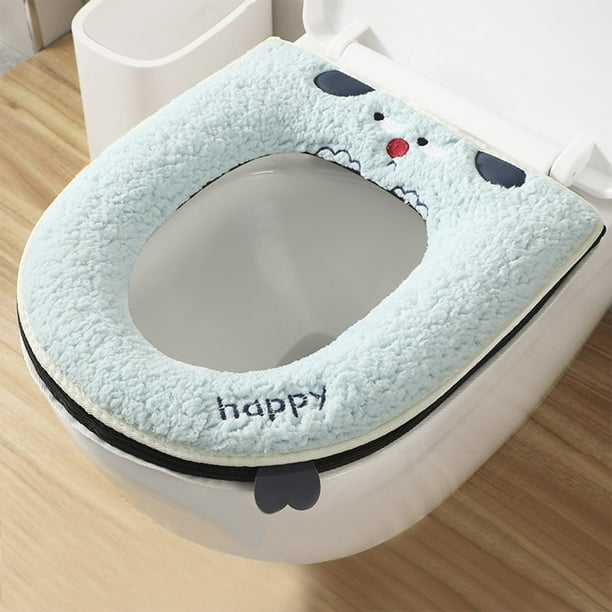 Cojín universal grueso para asiento de inodoro Lisbinx - Lavable, reutilizable, con cremallera - Suave pelusa para mayor comodidad - Ideal para baños domésticos - 42
