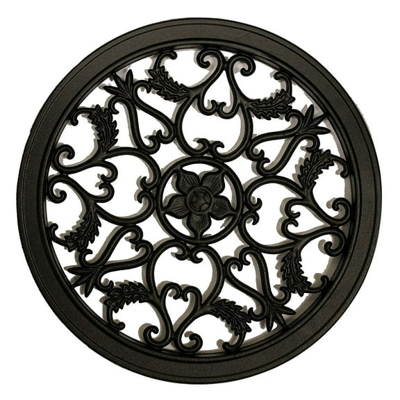 Nuvo Iron Ornamental Accents Decorative Gate Insert - Cast Aluminum - 15 In. Round, Black