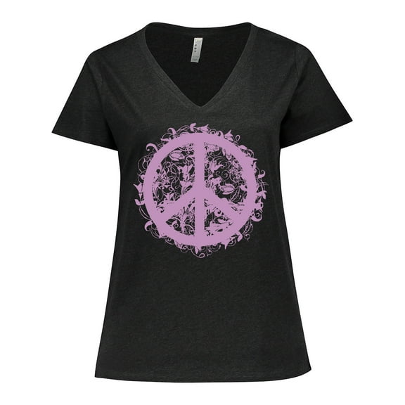 Inktastic Purple Peace Women's Plus Size V-Neck T-Shirt