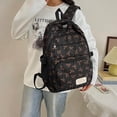 thumbnail image 4 of 3pcs Bow Backpack for Women, 2025 New Bow Backpack Bags Set, Cute Kawaii Preppy Backpack Set, Coquette Nylon Backpack With Bow Pattern (Brown), 4 of 9