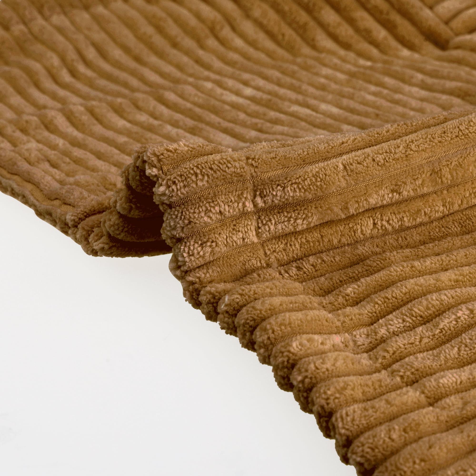 Unique Bargains 4 Pcs Solid Corduroy Throw Pillow Covers Wide Bordered Pillowcase Brown 18" x 18"