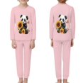 thumbnail image 3 of DISNIMO Pink Panda Sunflower Pajama Set for Girls 9-10 Pajamas for Kids 2 Piece Pajamas Boys Pj Sets for Kids Long Sleeve and Pants Lounge Set Kids Lounge Set Kids Sleepwear with Pockets, 3 of 7