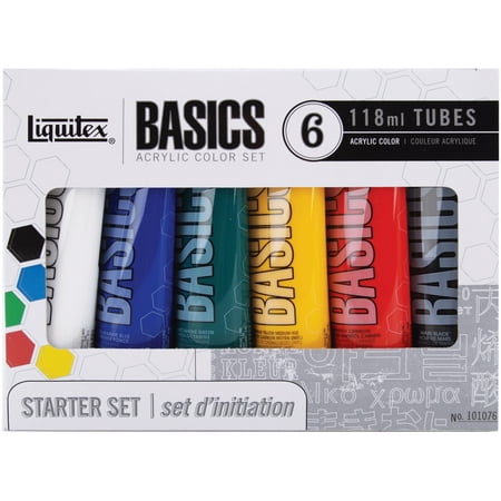 Liquitex BASICS Acrylic Paint 118ml 6/Pkg Assorted (Best Acrylic Paint For Nails)