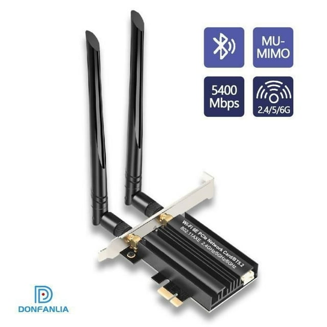 WiFi 6E PCIe WiFi Card For PC 5400Mbps Bluetooth 5.2 Dual Band Wireless Adapter with MU-MINO, Compatible with Windows 11