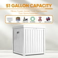 thumbnail image 6 of ZYJOYY 51 Gallon Resin Deck Box, Outdoor Storage Box Waterproof for Patio, Garden, Pool, and Deck, Storage Solution for Cushions, Tools, Delivery Packages, White, 6 of 8